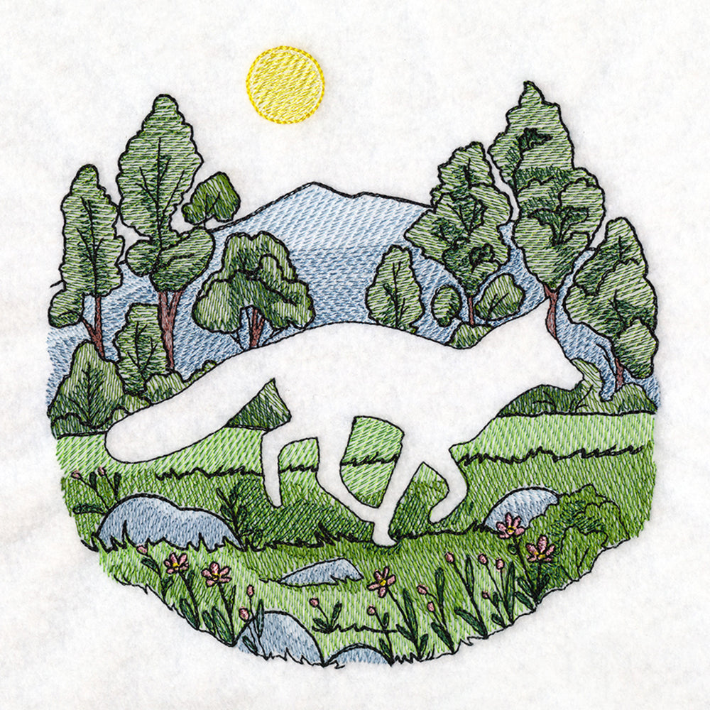 Mountain Fox Silhouette (Embossed)