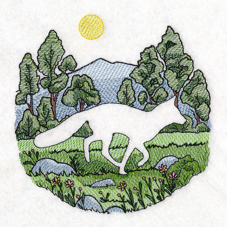 Mountain Fox Silhouette (Embossed)