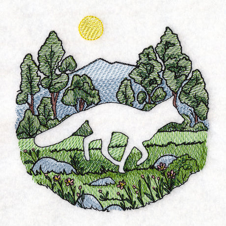 Mountain Fox Silhouette (Embossed)