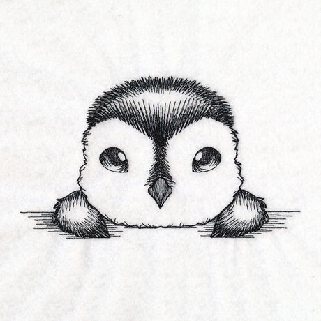Peeking Penguin Sketch