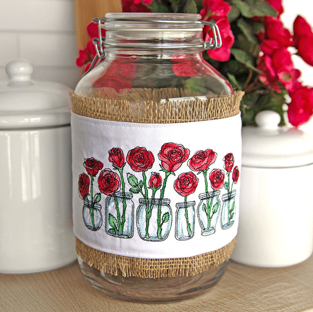 Rose Jar Bouquets Border
