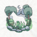 Woodland Wolf Silhouette (Embossed)