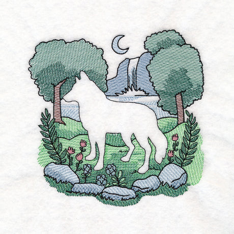 Woodland Wolf Silhouette (Embossed)