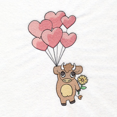 Heart Balloon Highland Cow
