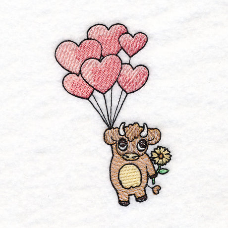 Heart Balloon Highland Cow