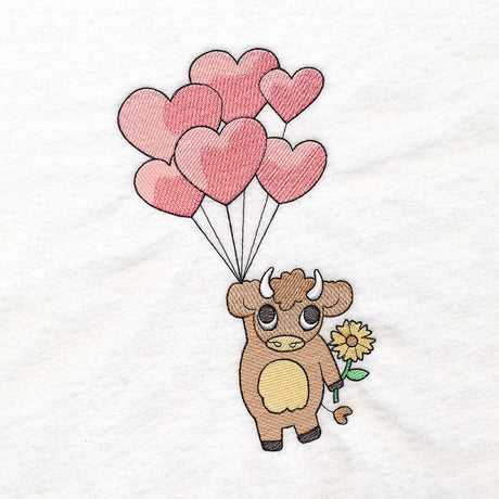 Heart Balloon Highland Cow