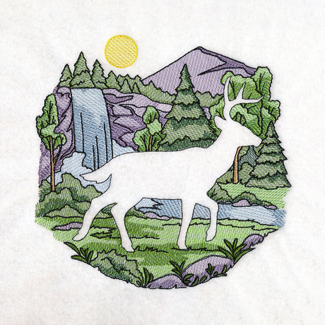 Woodland Deer Silhouette (Embossed)