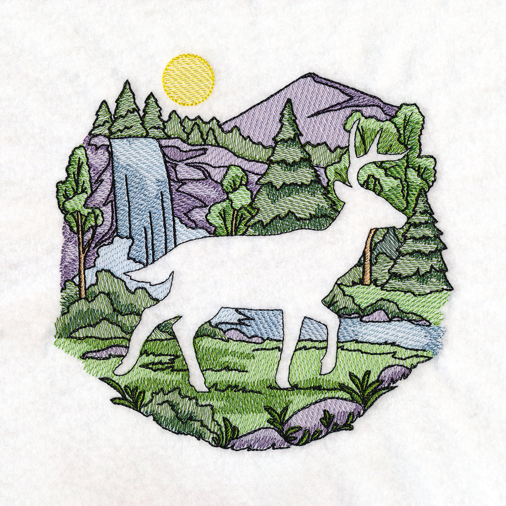 Woodland Deer Silhouette (Embossed)