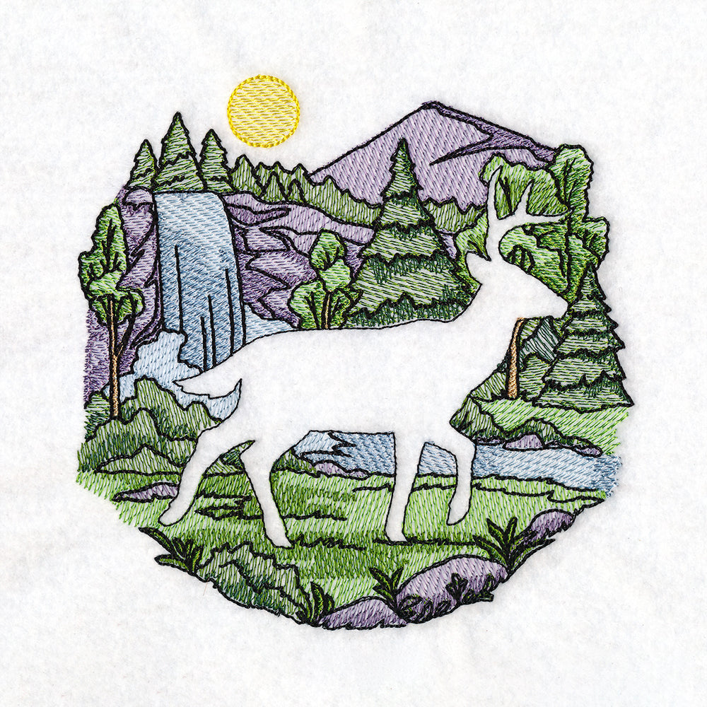 Woodland Deer Silhouette (Embossed)