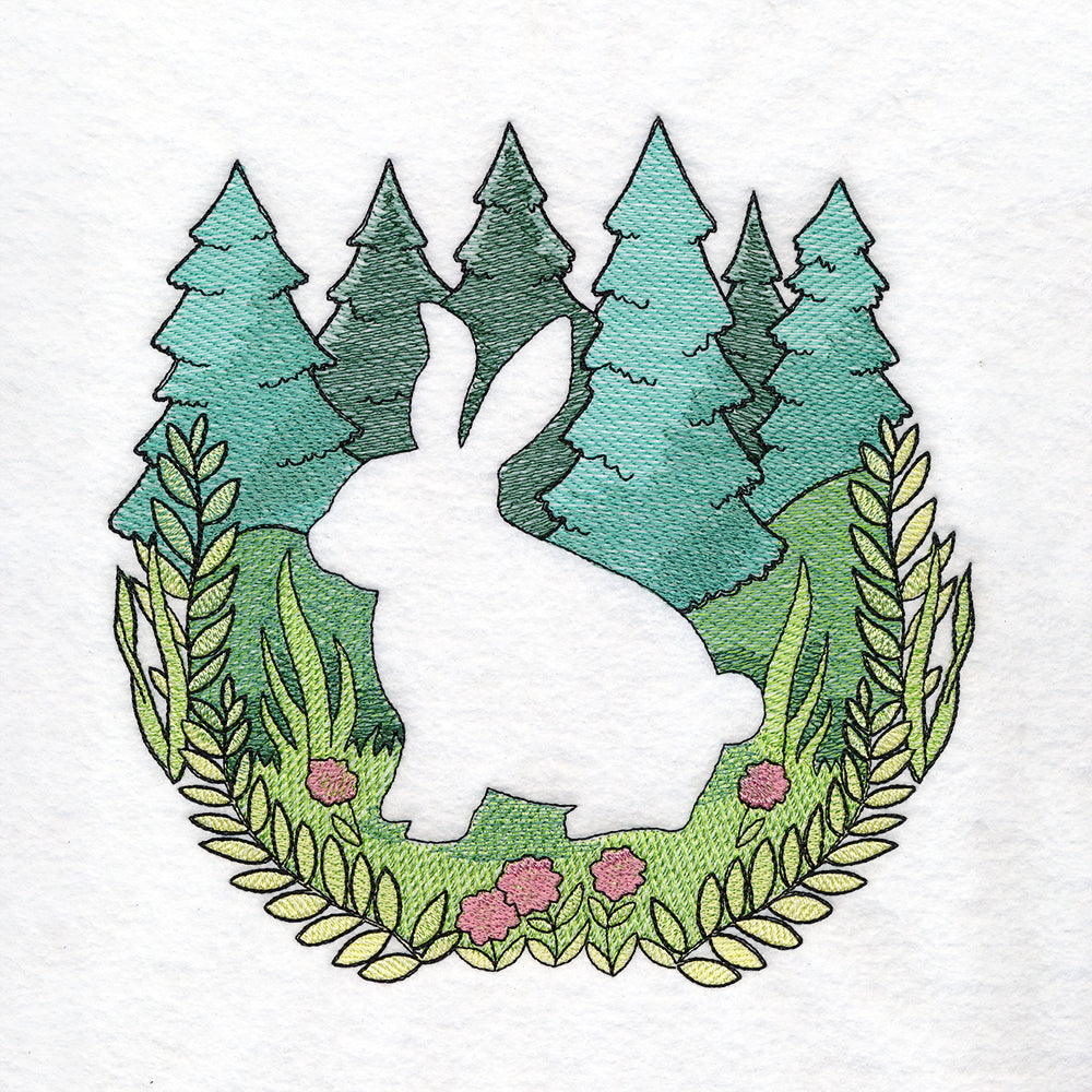 Woodland Bunny Silhouette (Embossed)