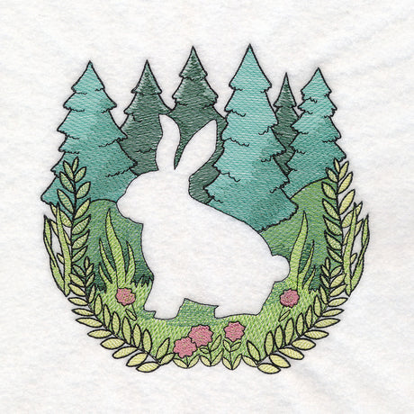 Woodland Bunny Silhouette (Embossed)