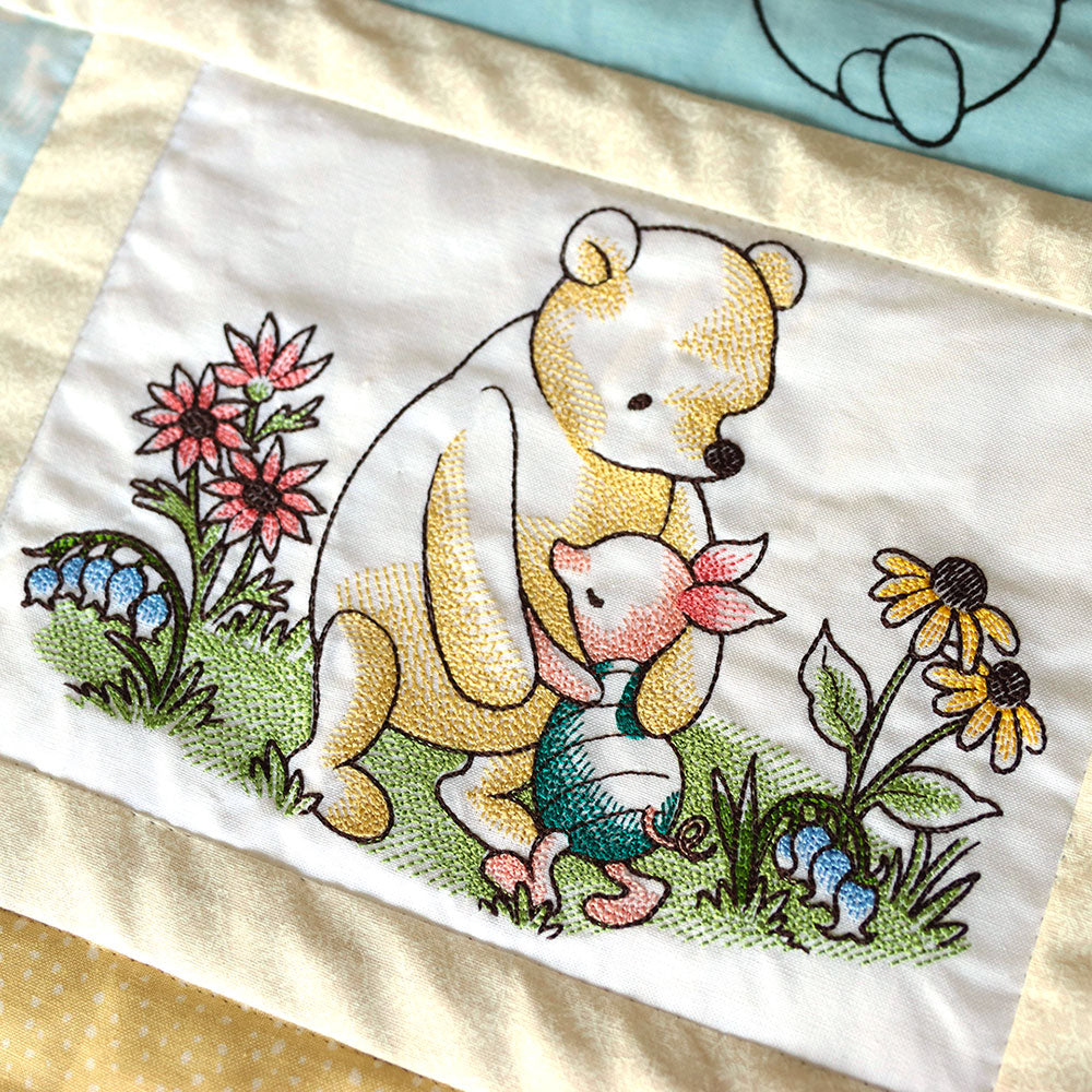 Pooh Bear and Friends Hugging – Embroidery Library