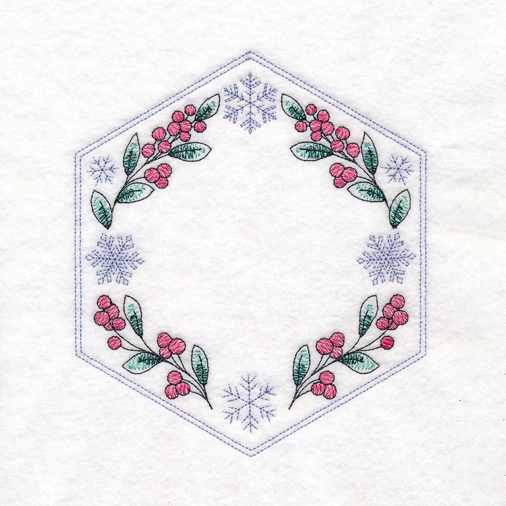 Winter Beauty Quilt Hexagon - Botanicals