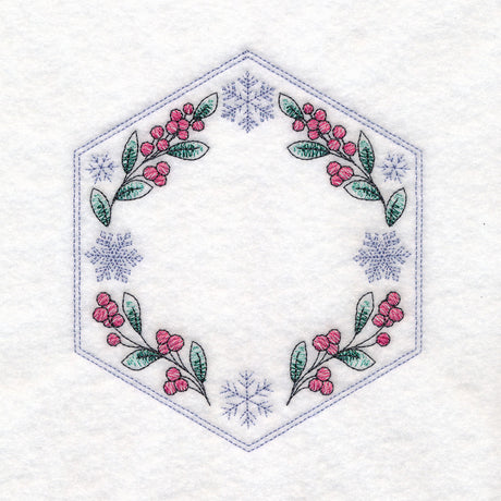 Winter Beauty Quilt Hexagon - Botanicals