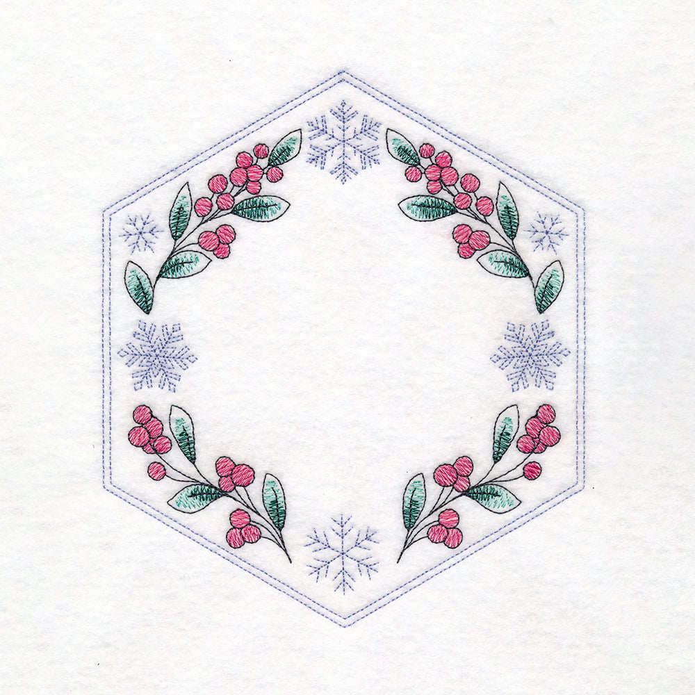 Winter Beauty Quilt Hexagon - Botanicals