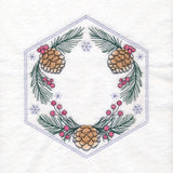 Winter Beauty Quilt Hexagon - Pinecones