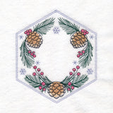 Winter Beauty Quilt Hexagon - Pinecones