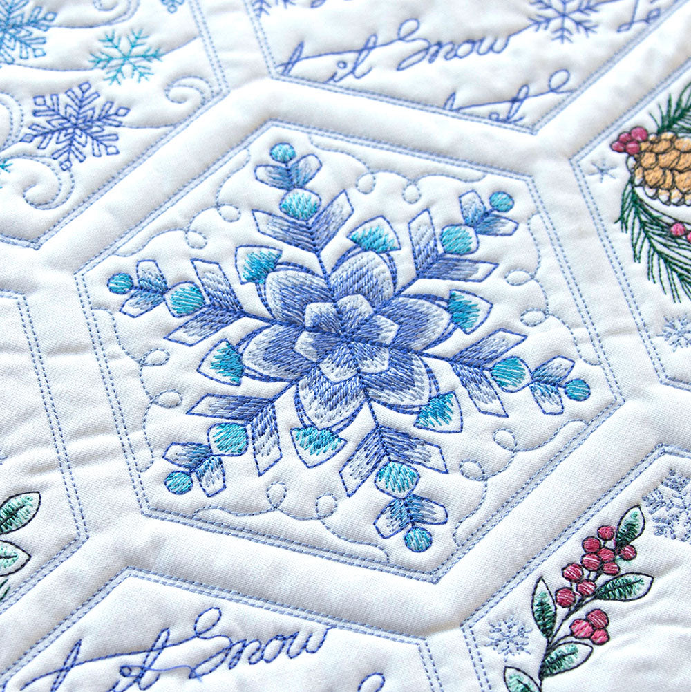 Winter Beauty Quilt Hexagon - Snowflake