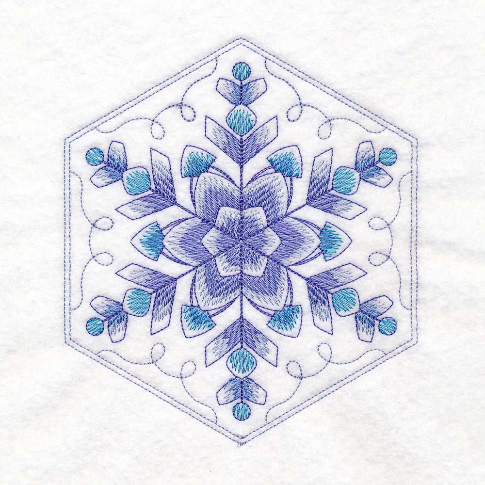 Winter Beauty Quilt Hexagon - Snowflake