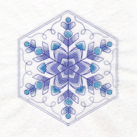 Winter Beauty Quilt Hexagon - Snowflake