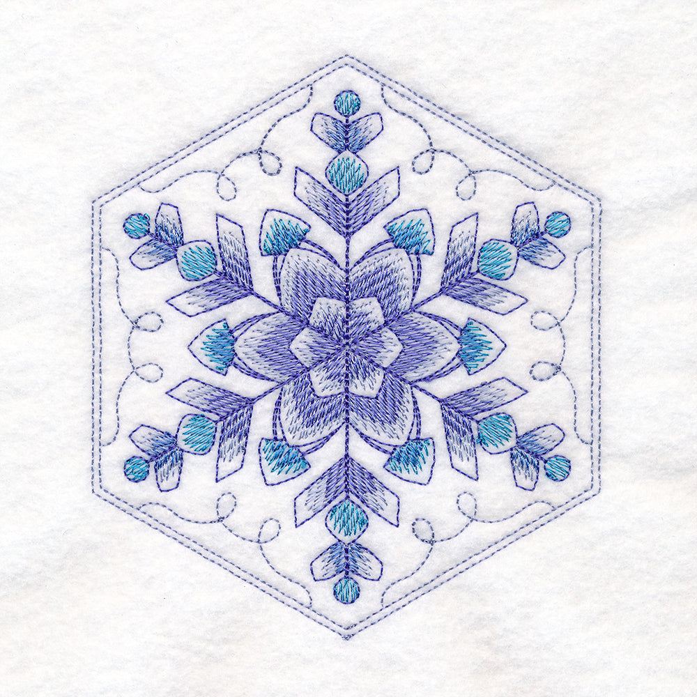Winter Beauty Quilt Hexagon - Snowflake