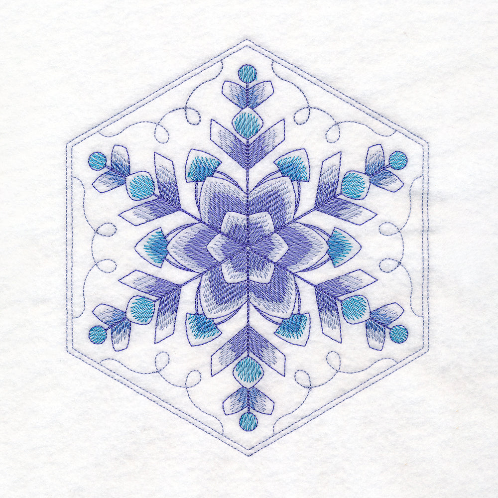 Winter Beauty Quilt Hexagon - Snowflake