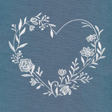 Heirloom Flowers - Heart Wreath (Whitework)