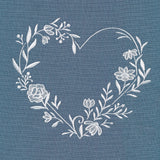 Heirloom Flowers - Heart Wreath (Whitework)