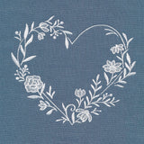 Heirloom Flowers - Heart Wreath (Whitework)