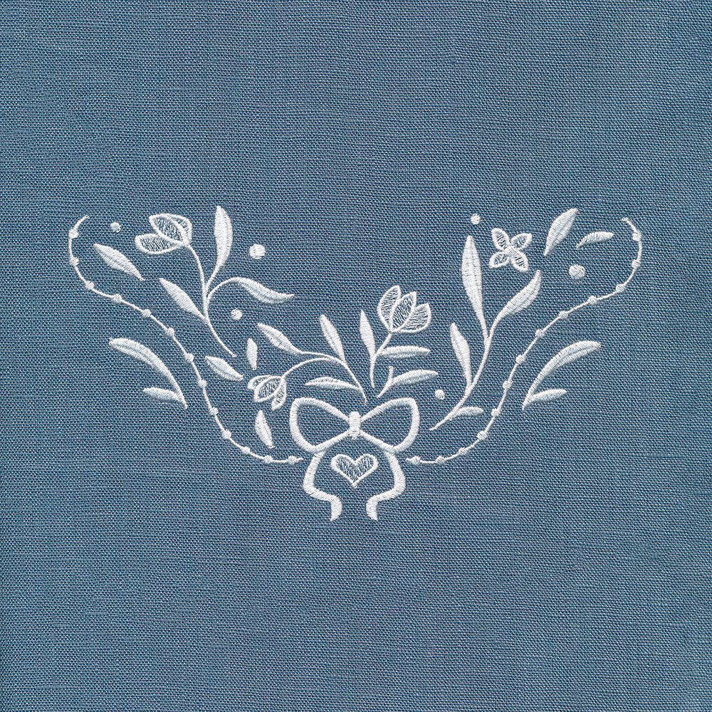 Heirloom Flowers - Corner 2 (Whitework)