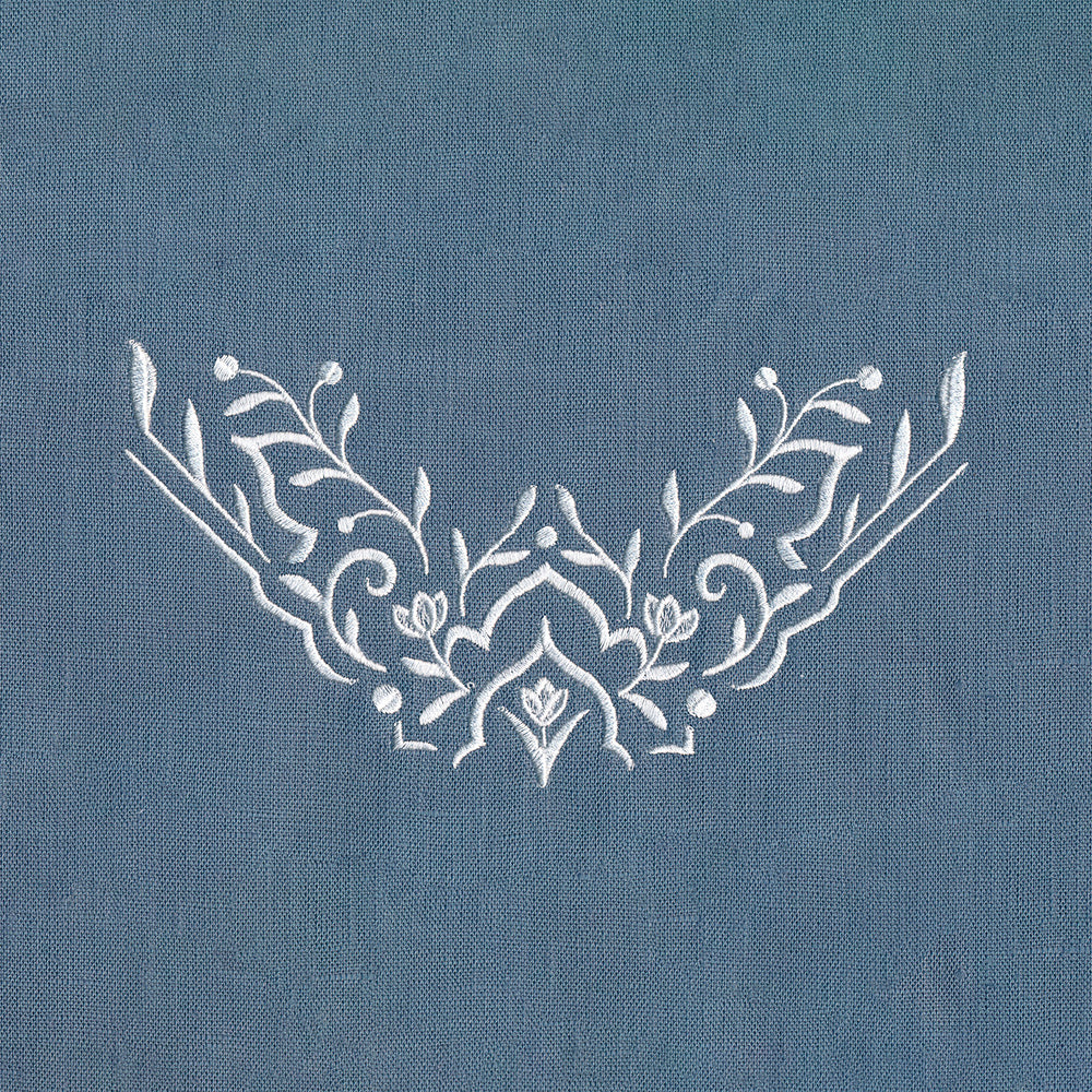 Heirloom Flowers - Corner 1 (Whitework)