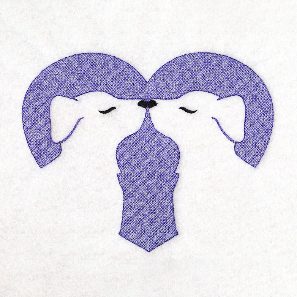 Kissing Dogs Heart (Embossed)