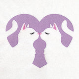 Kissing Kittens Heart (Embossed)