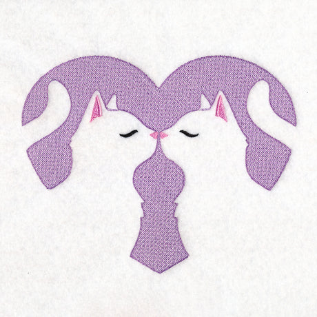 Kissing Kittens Heart (Embossed)