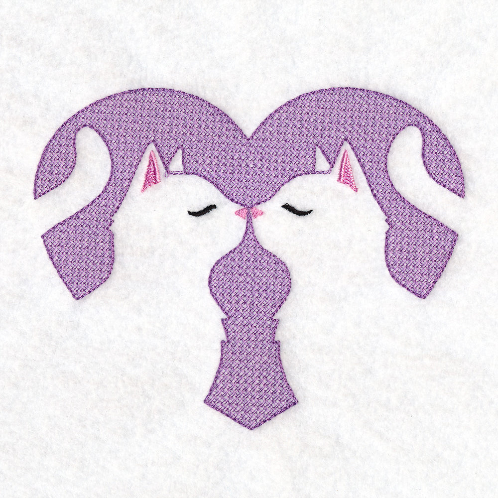 Kissing Kittens Heart (Embossed)