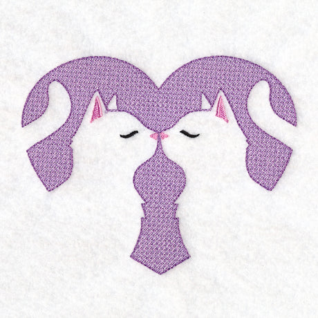 Kissing Kittens Heart (Embossed)