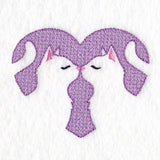 Kissing Kittens Heart (Embossed)