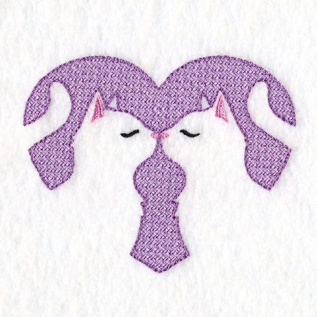 Kissing Kittens Heart (Embossed)