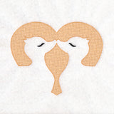 Kissing Ducks Heart (Embossed)