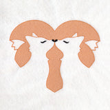 Kissing Foxes Heart (Embossed)