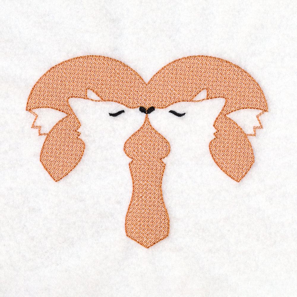 Kissing Foxes Heart (Embossed)