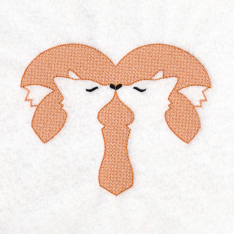 Kissing Foxes Heart (Embossed)