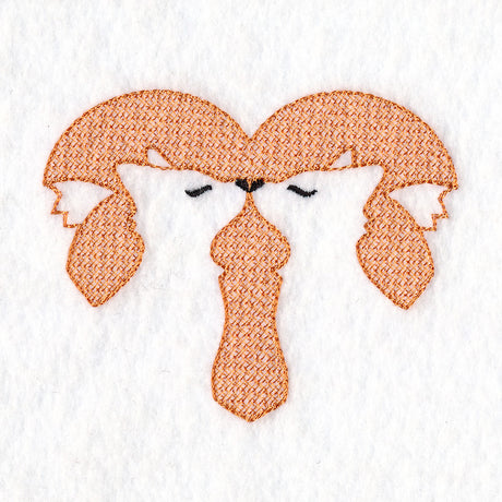 Kissing Foxes Heart (Embossed)