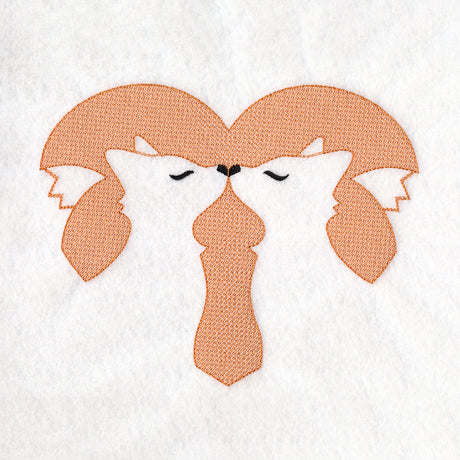 Kissing Foxes Heart (Embossed)