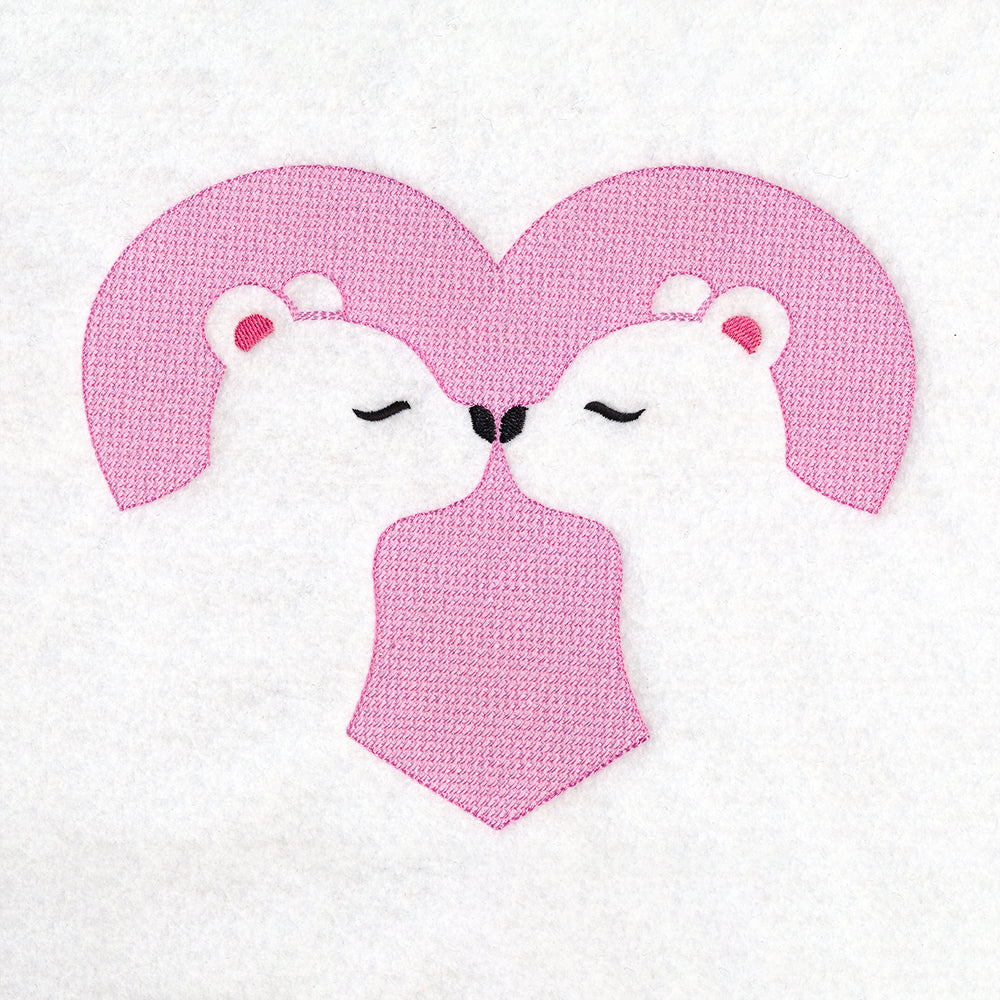 Kissing Bears Heart (Embossed)