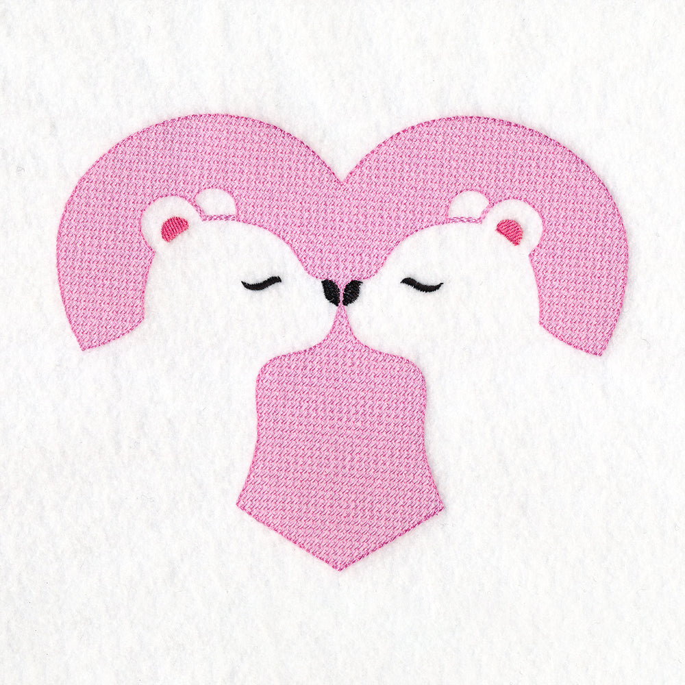 Kissing Bears Heart (Embossed)