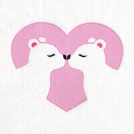 Kissing Bears Heart (Embossed)