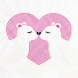 Kissing Bears Heart (Embossed)