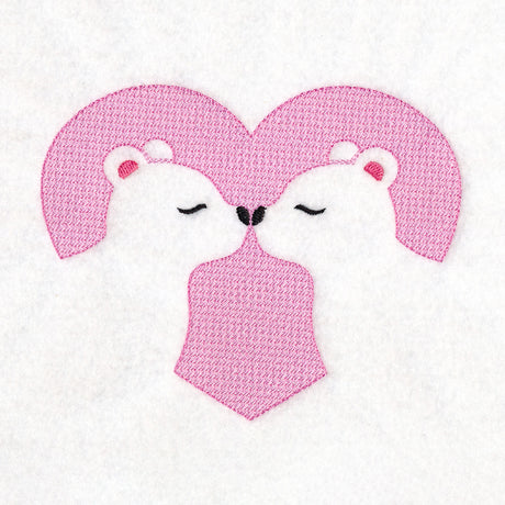 Kissing Bears Heart (Embossed)