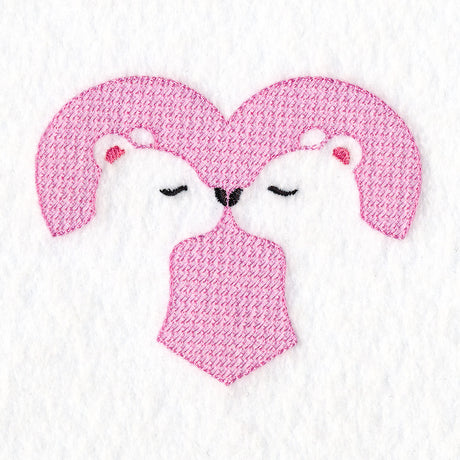 Kissing Bears Heart (Embossed)